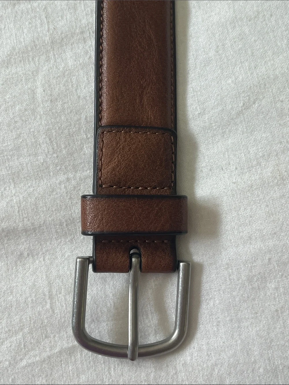 Cat & Jack Brown Faux Leather Belt with Silver Buckle, Size XL